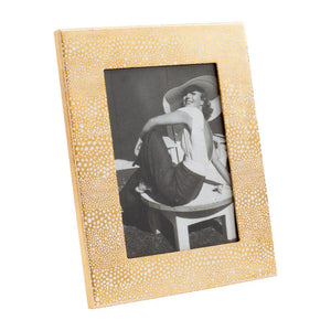 Pebble Lacquer Picture Frame in Gold. 12 x 17 cm