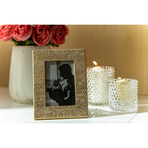 Pebble Lacquer Picture Frame in Gold. 7 x 22 cm