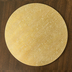 Pebble Round Lacquer Placemats in Gold - Set of 4