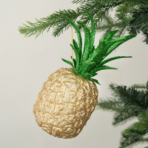 Pineapple Ornament with Glitter - Set of 6 - ironyhome