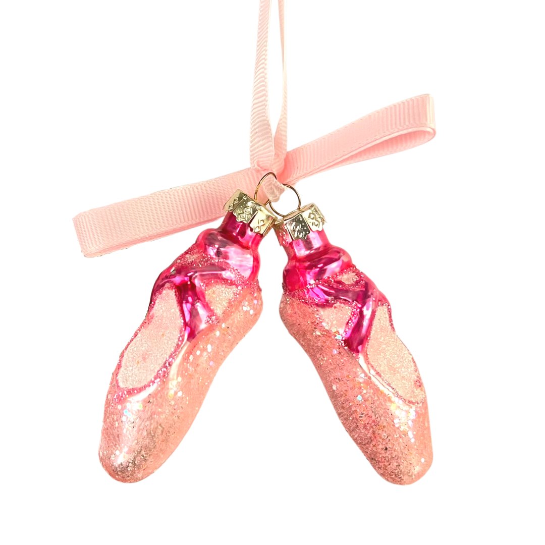 Pink Ballet Shoes Ornament - Set of 6