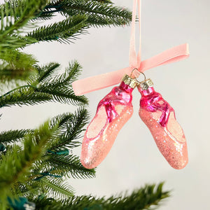 Pink Ballet Shoes Ornament - Set of 6