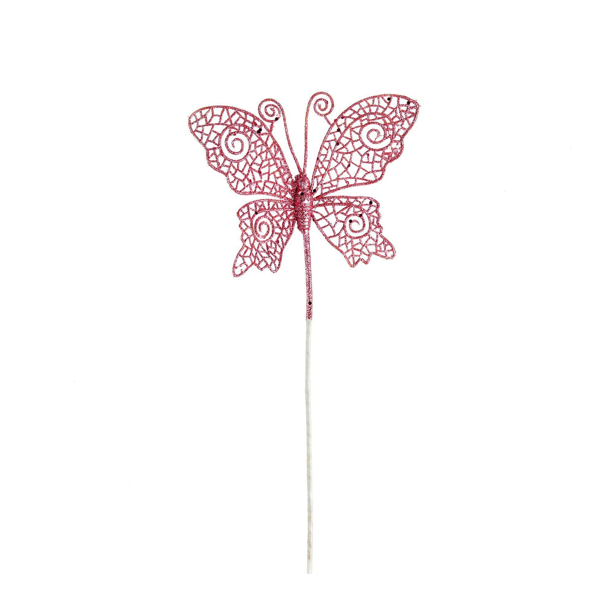 Pink Butterfly Ornament on Pick