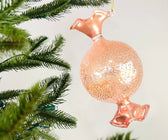 Pink Candy Ornament with Sugar Beads - Set of 6 - ironyhome