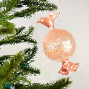 Pink Candy Ornament with Sugar Beads - Set of 6