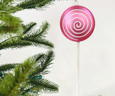 Pink Glitter & Matte Lollipop Ornament - Set of 4 - ironyhome