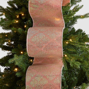 Pink Glitter Print Christmas Ribbon - ironyhome