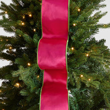 Pink Satin & Lime Green Christmas Ribbon - ironyhome