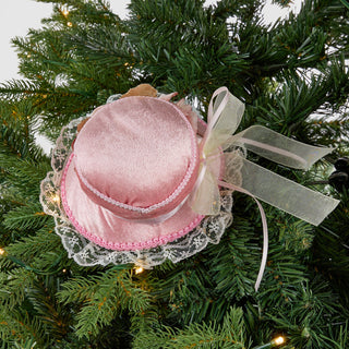 Pink Vintage Hat Ornament - Set of 2 - ironyhome