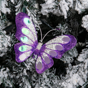 Purple butterfly with Cullets & Sequins - ironyhome