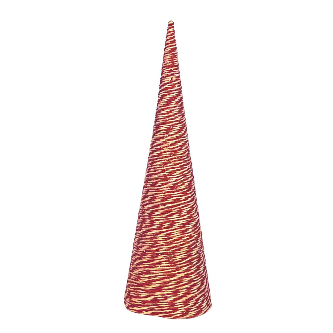 Red and White Abaca Cone Table Top