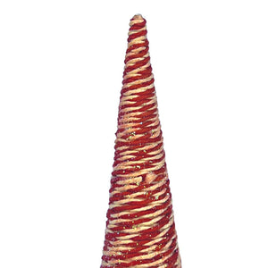 Red and White Abaca Cone Table Top