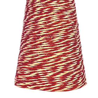 Red and White Abaca Cone Table Top - ironyhome