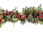 Red Ball and Red Berry Bannister Garland - ironyhome