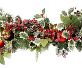Red Ball and Red Berry Bannister Garland - ironyhome