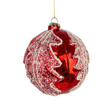 Red Ball Ornament with White Motifs - Set of 6 - ironyhome