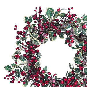 Red Berry and Holly Leaf Wreath