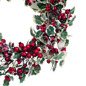 Red Berry and Holly Leaf Wreath