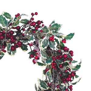 Red Berry and Holly Leaf Wreath