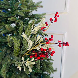 Red Berry, Mistletoe, and Pine Tree Pick