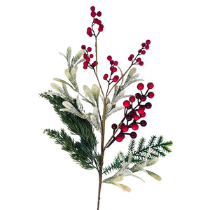 Red Berry, Mistletoe, and Pine Tree Pick