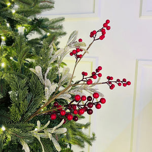 Red Berry, Mistletoe, and Pine Tree Pick