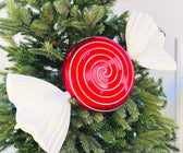 Red Candy Ornament with White Glitter - ironyhome