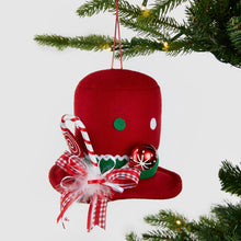 Red Christmas Hat Ornament with Candy Cane - Set of 6 - ironyhome
