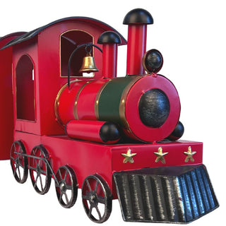 Red Festive Train Display with 3 Wagons - ironyhome