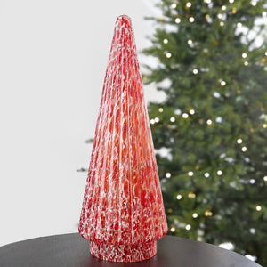 Red Glass Christmas Tree Tabletop - ironyhome