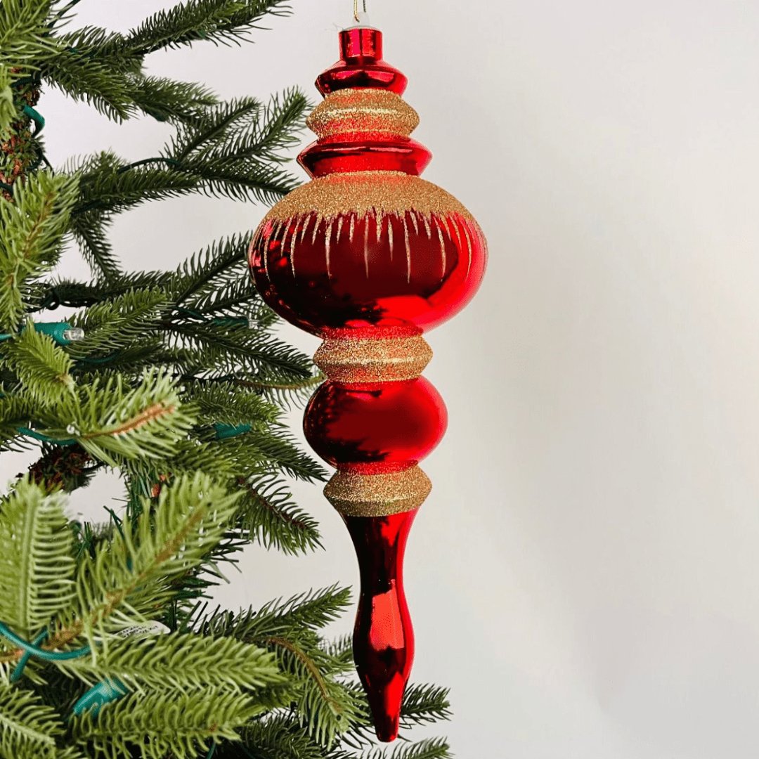 Red & Gold Festive Finial Ornament