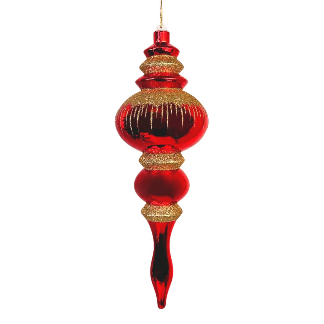 Red & Gold Festive Finial Ornament