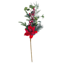 Red Magnolia and Frosted Winterberry Tree Pick - ironyhome