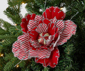 Red Peony Clip-on Flower Ornament - Set of 4 - ironyhome