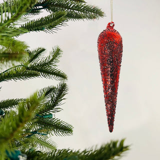 Red Radish Ornament with Sugar Beads - Set of 6 - ironyhome