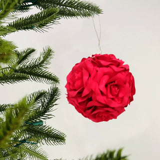 Red Rose Flower Ornament - Set of 4 - ironyhome