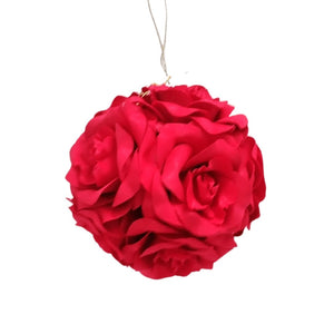 Red Rose Flower Ornament - Set of 4 - ironyhome
