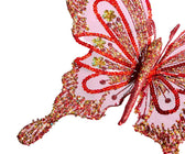 Red Sheer Glitter Clip-on Butterfly Ornament - Set of 4 - ironyhome