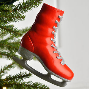 Red & Silver Ice Skate Ornament - Set of 6 - ironyhome