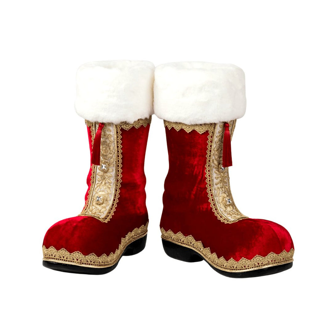 Red Vintage Santa Boot Festive Packaging - ironyhome