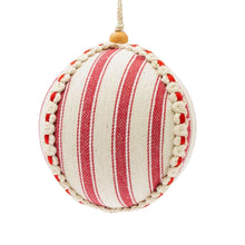 Red & White Stripe Ornament - Set of 6 - ironyhome