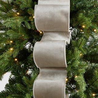 Reversible Silver Velvet Christmas Ribbon - ironyhome