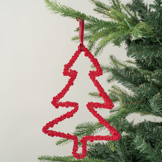 Royal Red Christmas Tree Shaped Ornament - Set of 6 - ironyhome