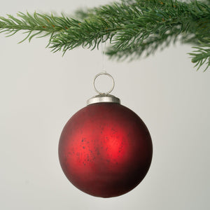 Ruby Red Festive Ball Ornament - Set of 6