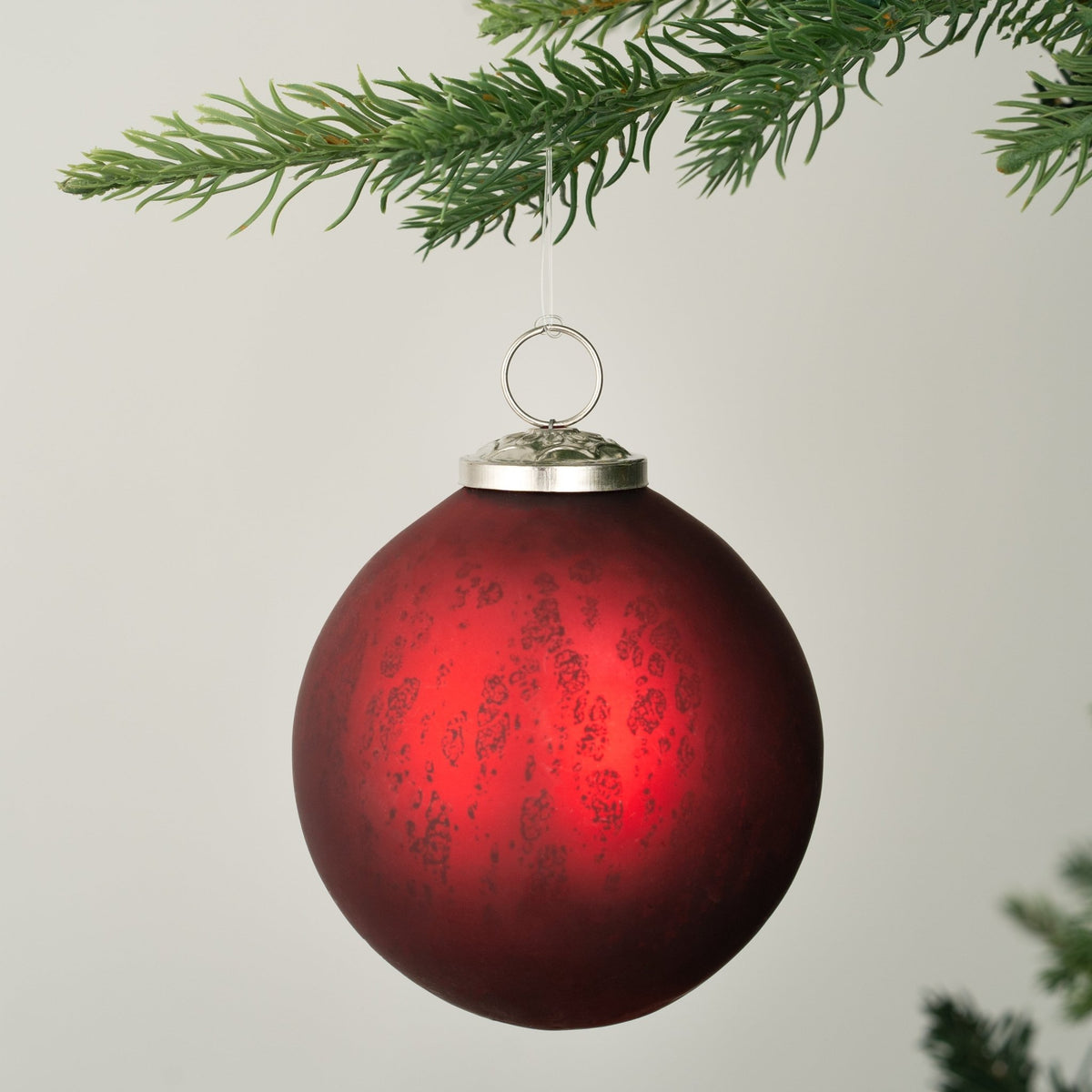 Ruby Red Festive Ball Ornament - Set of 6