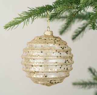 Ruched Gold Ball Ornament - Set of 6 - ironyhome
