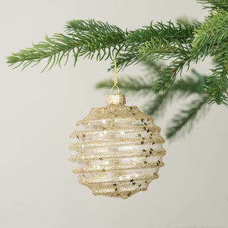 Ruched Gold Ball Ornament - Set of 6 - ironyhome