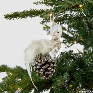 Rustic Bird on Pinecone Ornament - Set of 4 - ironyhome