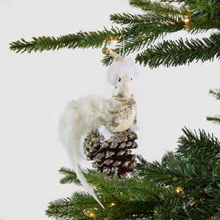 Rustic Bird on Pinecone Ornament - Set of 4 - ironyhome
