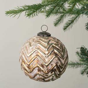 Rustic Copper Patterned Ball Ornament